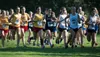 Wasilla's Allison VanPelt (#868) runs among the lead back during the start of the girls' Division I race at the Palmer Invitational on September 8, 2018. VanPelt finished 3rd overall, behind 