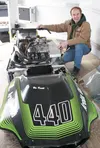 Vic Knott with the 1977 Arctic Cat 440Z he’s restoring. Since picking up the vintage snowmachine from someone in Canada, Knott estimates he’s spent about 1,000 hours repairing, fixing and res
