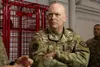 U.S. Air Force Maj. Gen. Thomas Harrell, Defense Health Network Central director and Medical Readiness Command-Alpha commander, speaks with medical Airmen at Joint Base Elmendorf-Richardson F