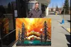 Vibrance Metal Art owner Taylor Buxton displays a piece of his work. photos by Jacob Mann/Frontiersman