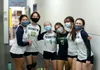 Members of the Redington Huskies volleyball team wear their masks prior to a recent match with Palmer. Courtesy of Bruce Eggleston/matsusports.net