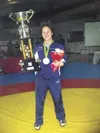 Former Houston High and Colony High wrestler Rachael Shannon
holds her trophy after winning her weight class during the Junior
Pan American Games in San Paulo, Brazil, earlier this month. Pho