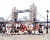 This year's delegation of People to People student ambassadors
take time for a group photo in front of the Tower Bridge in London.
The group, composed of students from Ohio and Alaska, travel