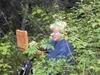 Photos courtesy Karen Mattson Karen Mattson paints a scene by
the lake of an old cabin.
