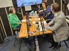 MyHouse Executive Director Michelle Overstreet, board chair Vicki Otte, and Podcast Producer and Communication Director Isaac Smoldon talk in the studio. Jacob Mann/Frontiersman