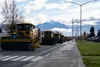 Snow removal machines participate in the Snow Parade at Joint Base Elmendorf-Richardson, Alaska, Oct. 3, 2022. Getting ready 773d Civil Engineer Squadron’s snow and ice removal vehicles ready