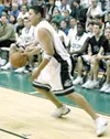 Colony senior Jason Christensen dribbles around a defender in a
recent game. Photo by JEREMIAH BARTZ/Frontiersman