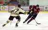 Fairbanks Ice Dogs forward Tanner Schachle skates the puck up the ice in a North American Hockey League Junior A game against the Kenai River Brown Bears during the 2016-17 season. Schachle, 