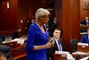 Sen. Elvi Gray-Jackson, D-Anchorage, speaks on the Senate floor on March 6, 2024. Gray-Jackson was the sponsor of a bill to make Juneteenth a state holiday. James Brooks/Alaska Beacon