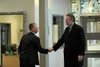 Mark Okeson greets Gov. Mike Dunleavy at Mat-Su Career and Technical High. Photos by Anthony Jones/Frontiersman