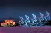 Santa's snowcat and reindeer prepare for take off along Vicki
Way and E. Blue Lupine Drive. This Christmas light set up and most
of the other houses in the small neighborhood are synchronized