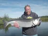 Terry Nininger of Wasilla caught this large Little Susitna River coho salmon while casting a Flashtrap Spinner on August 5, 2014. Courtesy of Andy Couch