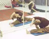 Engeln leads her beginning bellydance class through a series of
stretches before teaching new movements. Attention to detail and
perfecting small movements are key points to mastering the art