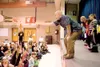 Artist in residency's Roblin Davis of Juneau works with students
during an improv performance at Cottonwood Creek Elementary Friday.
(ROBERT DeBERRY/Frontiersman)