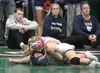 Colony's Grace Loutzenhiser pins Soldotna's Naomi Keller during the girls 100-pound final at the Colony Invitational. Jeremiah Bartz/Frontiersman