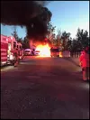 Early morning fire on Saturday as three Wasilla Lake Christian School buses burn.PNG