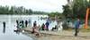 Young anglers lined the water during a youth-only fishing day, seen here in 2015. Saturday a section of the fishery, from the confluence with the Knik River up to the pedestrian bridge will b