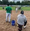The Mat-Su Miners worked with local young ballplayers during the team's annual summer baseball clinic. Dylan Simmons/For the Frontiersman