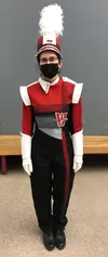 A WHS student shows off the school's new and first-ever marching uniform. Courtesy photo.