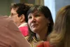 Department of Health and Social Services Commissioner Valerie Davidson listens to a comment from an audience member shortly after speaking to the Mat-Su Agency Partnership Thursday afternoon.