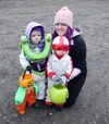 Casey Allen and her sons Levi and Lincoln halloween event at the Big Lake Lions Recreational Center Thursday. Tim Rockey/Frontiersman