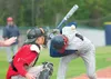ROBERT DeBERRY/Frontiersman Alaska Road Warrior Wes Smith takes
a hit to the head during Saturday’s game at the 16th Annual BP
Exploration Invitational Tournament.