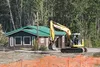 Earlier this summer, state Department of Transportation and Public Facilities crews worked to shore up the Old Glenn Highway at the spot where a home fell into the river in 2012. The same are