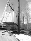 Photo Courtesy Radio Free Palmer This photo taken in April shows
the installation of Radio Free Palmer’s transmitter hut in the
Sutton area. The station hopes to be on the air later this
mont