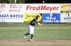 Mat-Su Miners shortstop makes the throw to first during a 6-0 win over Chugiak July 2, 2018. Mat-Su followed with a 3-0 victory over the Anchorage Bucs the following night. JEREMIAH BARTZ/ Fr