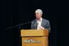 Author and longtime observer of the oil industry Tim Bradner gives a lecture at Mat-Su College Thursday on declining oil revenue and what it means for state budgets.
