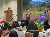 "We thank all those who put this summit together," states Janet Johnson co-speaker with Nita Reardon at the Youth Suicide Summit in Anchorage. Russell Clark/For the Frontiersman