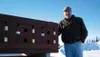 Palmer Correctional Center education coordinator Paul Kroenung
stands by one of the dog boxes inmates built for the upcoming
Norman Vaughan '25 Serum Run from Nenana to Nome. Photo by STEVE
K