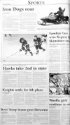 The sports page of the Feb. 22, 2000, edition of the Mat-Su
Valley Frontiersman details a busy week in sports, including a
second place finish at state for the Houston High School hockey
prog