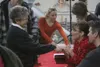 TODD L. DISHER/Frontiersman Sarah Palin shakes the hand of a fan
at her book signing in Wasilla.