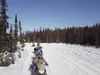 Participants ride snow machines during one of Joint Base Elmendorf-Richardson Outdoor Adventure Program’s Women in the Wilderness snow machine safety classes at Eagleglen Fitness Park March 7