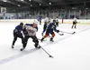 A small but enthusiastic crowd cheered on local hockey players making good use of the ice for a good cause at the MTA Events Center during the 17th annual Palmer Fire Firefighters Charity Hoc