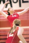 ROBERT DeBERRY/Frontiersman Wasilla middle blocker Kelsie Cline
was one of a pair of WHS volleyball players to commit to colleges
on Tuesday. Cline, pictured, will play for Bluefield College 