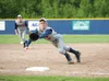 Alaska Road Warrior third baseman Ben Ross dives for a ball during a game agianst Service last season. Ross is one of a number of veterans returning to play for the Wasilla-based American Leg