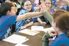 Sherrod Elementary School Math Derby team members celebrate after winning first place Saturday. CATHERINE ESARY/Mat-Su Borough School District