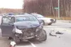 BY TODD L. DISHER/Frontiersman A car attempting to turn left
from Cobb Road onto Knik-Goose Bay Road was hit head-on Tuesday by
another car traveling east.