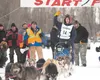 Wasilla musher Ben Harper waves to the crowd as he leaves the starting chute during the 2013 Junior Iditarod Sled Dog Race on Knik Lake Saturday morning. Harper placed fourth in this years ra