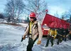 Crews of firefighters from the Divison of Forestry have been
used to extinguish many recent area fires. Above, a crew deploys
off Buffalo Mine road last week.WILLIAM WOODY/Frontiersman