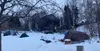 An encampment of homeless people is off of 1st Avenue in Anchorage on Nov. 21, 2023.  Andrew Kitchenman/Alaska Beacon