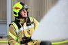 Andreas Riepl, Hohenfels Fire Department firefighter, completes his annual firefighter certification training at the U.S. Army Fire Fighting Training Center in Ansbach, Germany, July 28, 2020