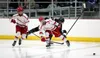 Wasilla's Chase Mallstrom battles for the puck during a 5-2 win over Colony. Bruce Eggleston/matsusports.net
