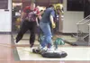 Houston High School student Drew Drake, a senior in Steven
Hall’s physics class, takes his group’s hovercraft for a test ride.
(Holly Brett/For the Frontiersman)
