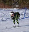 Colony's Annika Hanestad approaches the finish line of the girls race Saturday afternoon at the Region III skiing championships at the Tsalteshi Trails in Soldotna. (Photo by Joey Klecka/Peni