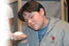 Jeremie Fincher examines one of his fellow performers during a
dress rehearsal of Colony High School's "Flowers for Algernon."
Photo by DANIEL SPOTH/Frontiersman.