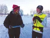 Colony High graduate and Anchorage-based runner Allan Spangler stands with race director Andrea Hambach after winning the Willow Winter Solstice Marathon last weekend. In 2015, Spangler will 