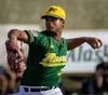 Mat-Su starter Darwin Matos fires a pitch during a 4-1 loss to the Anchorage Bucs. Courtesy of Bryan Boyett
